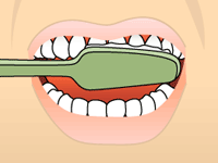 Brushing gently in a circular motion