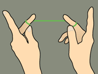 Winding floss around the fingers